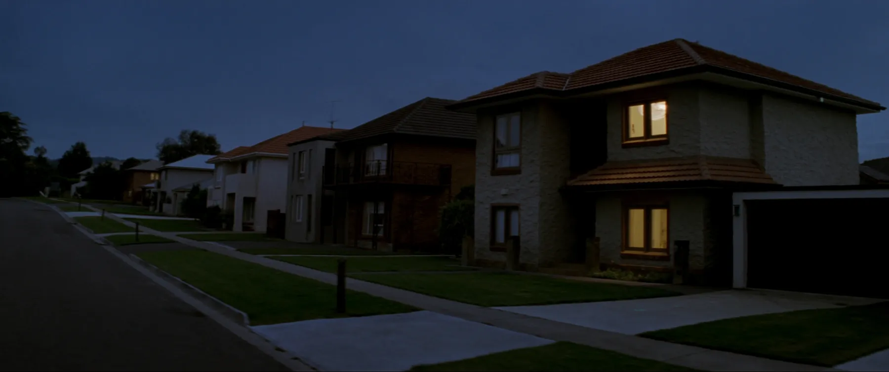 A Queensland residential street at dusk