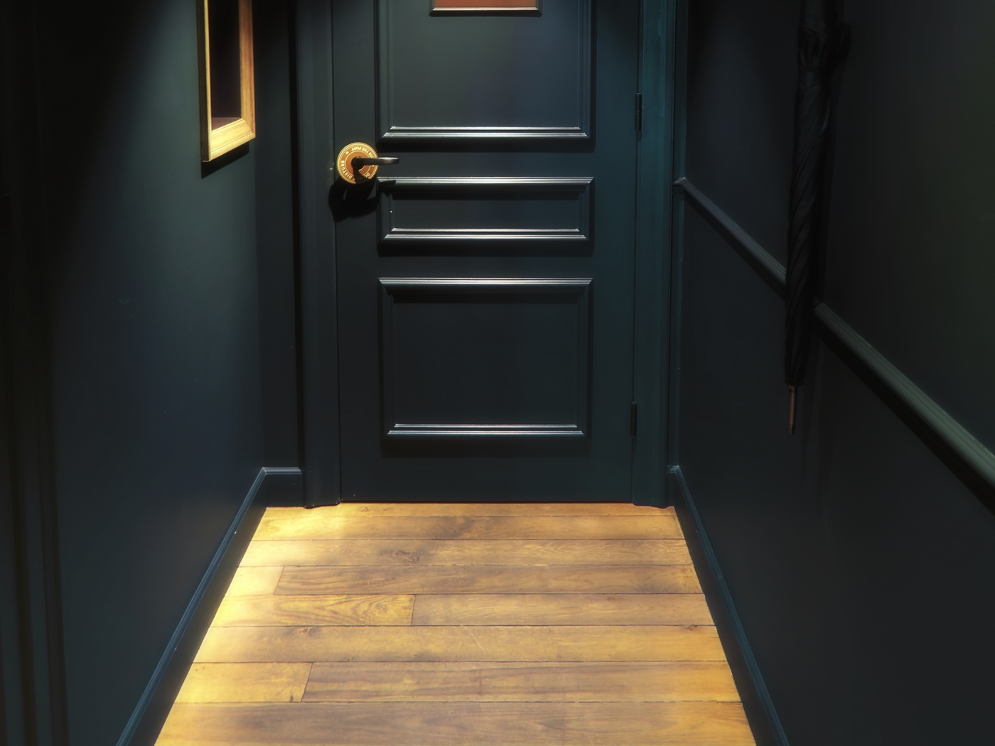 Entrance threshold and stair down to a basement venue