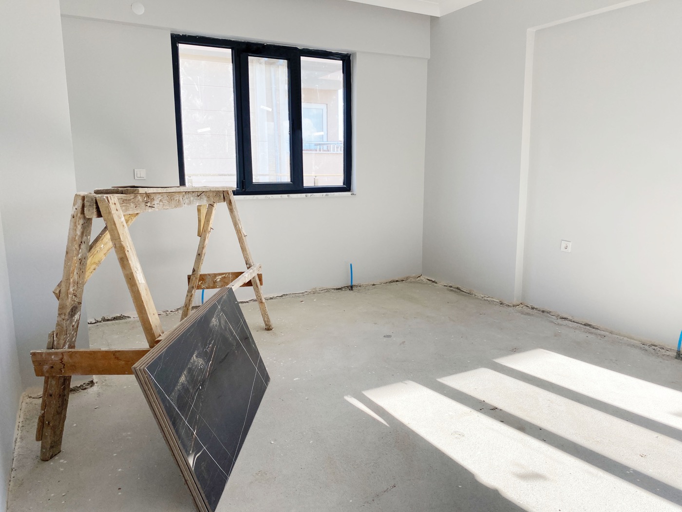 Tools and materials in a part-finished interior during a fit-out