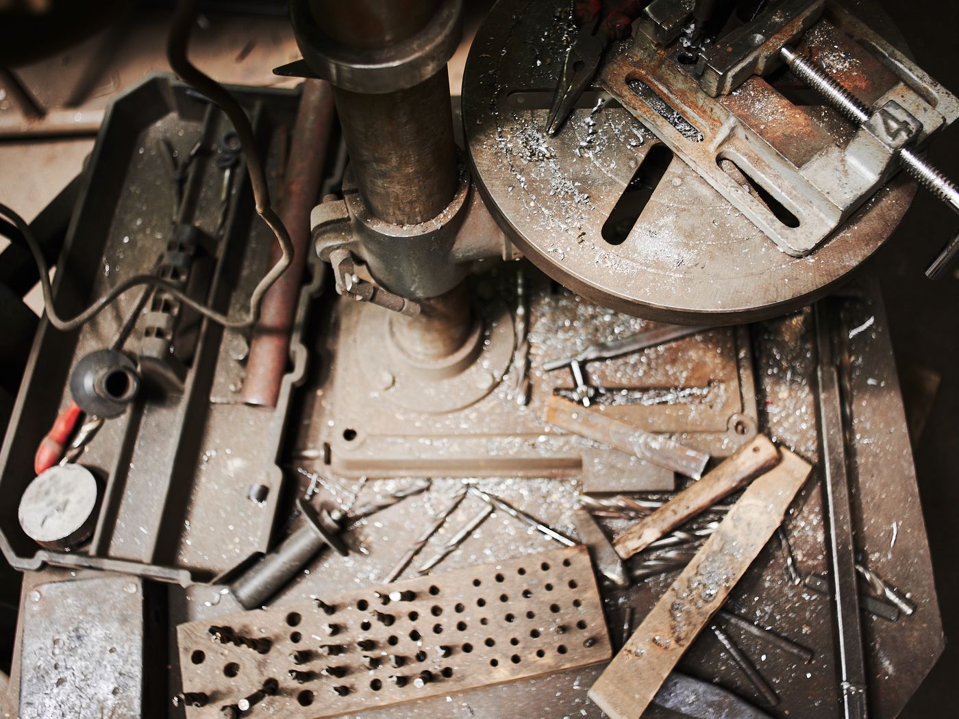 Older workshop machinery showing years of use