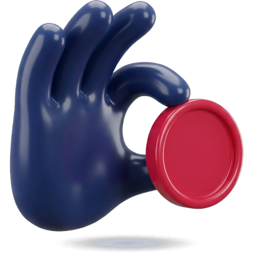 A hand holding out a single coin.